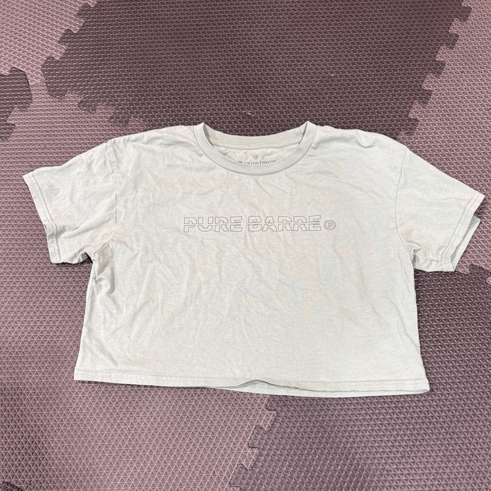 Pure Barre Light Green Cropped Tee